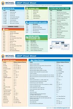 < SAP ABAP Cheat Sheet